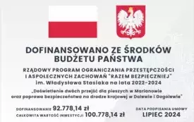 Tablica dofinansowanie - Oświetlenie 2 perzejść