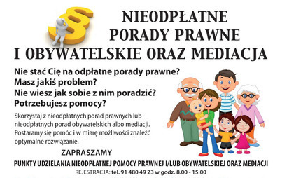 Zdjęcie do Nieodpłatne porady prawne - zapraszamy do korzystania