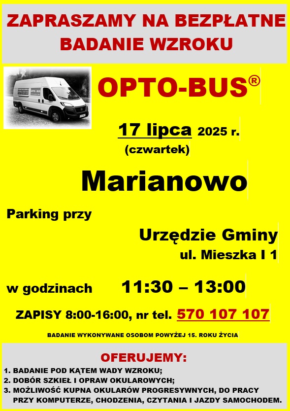 Bezpłatne badania wzroku dla mieszkańców