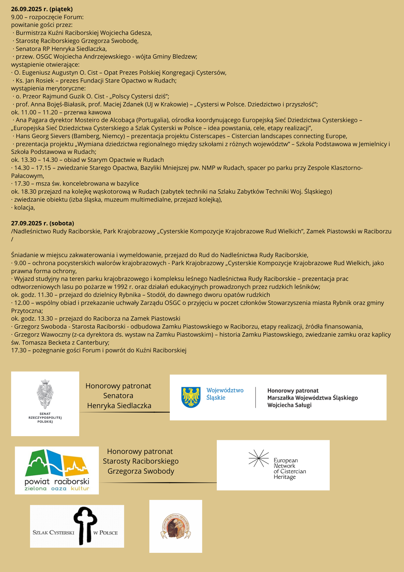 Zaproszenie na&nbsp;XIII Forum Szlaku Cysterskiego