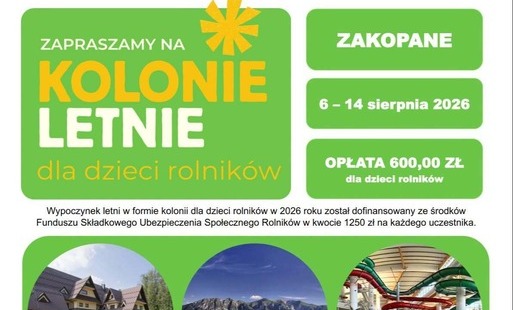 Kolonie dla dzieci rolników